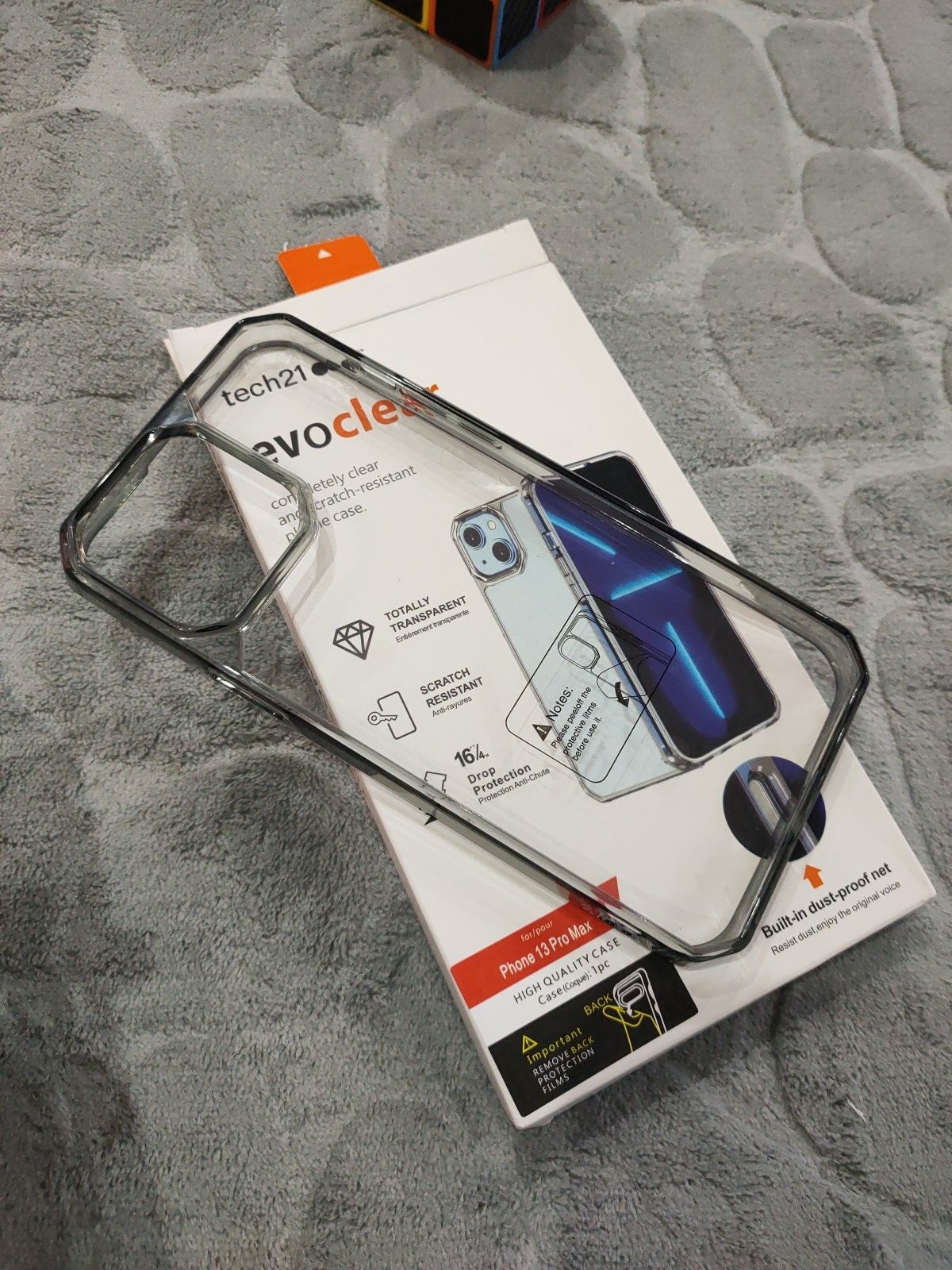 iPhone 13 Pro Max Tech21 Evo Clear Dust Proof Net Shockproof Bumper Back Cover