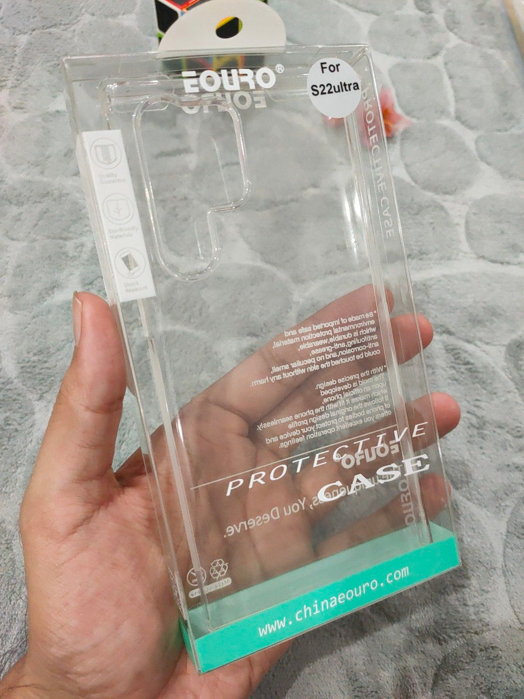 EOURO Samsung S22 Ultra Clear Camera Protection Silicone Case