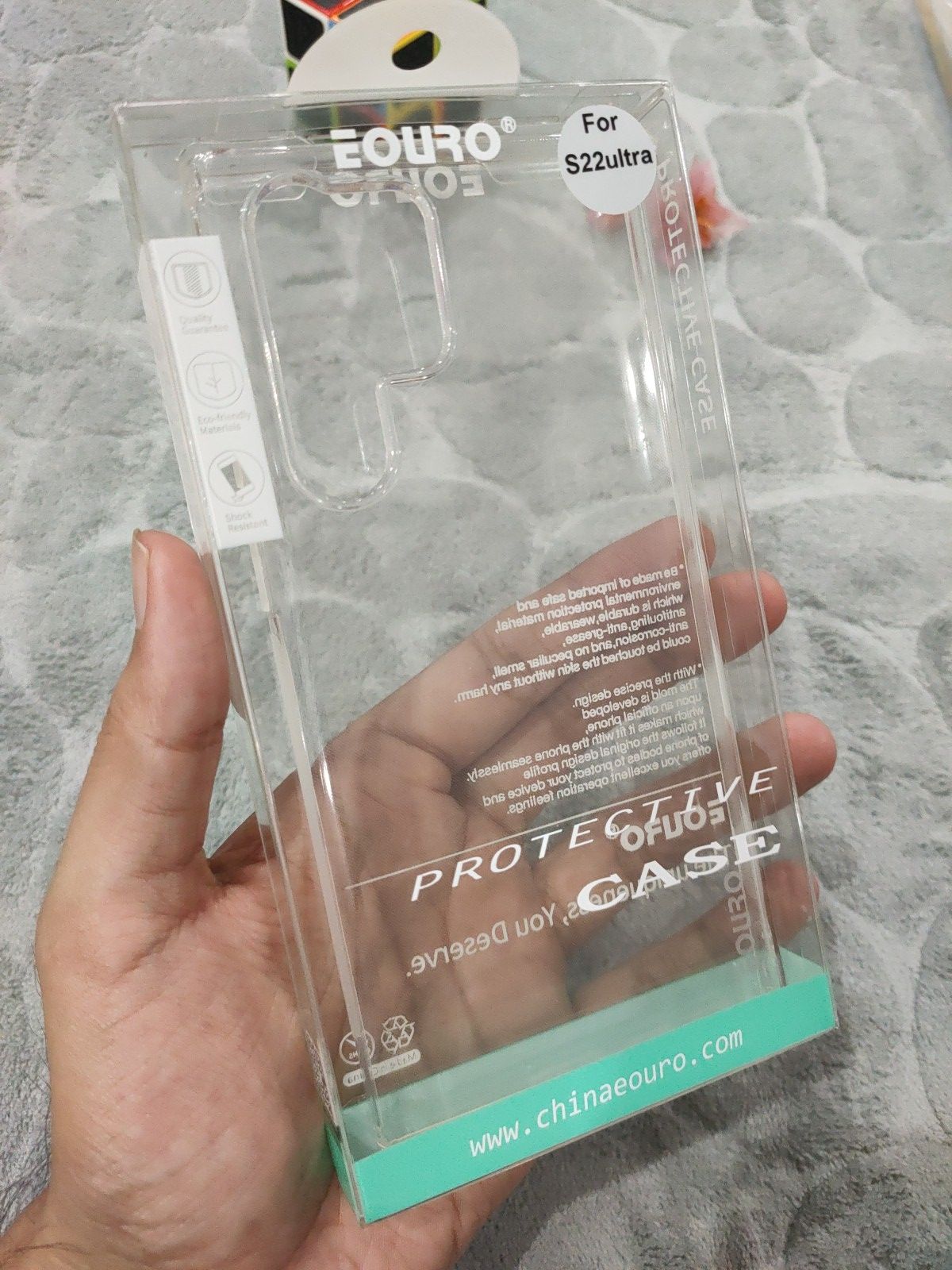 EOURO Samsung S22 Ultra Clear Camera Protection Silicone Case