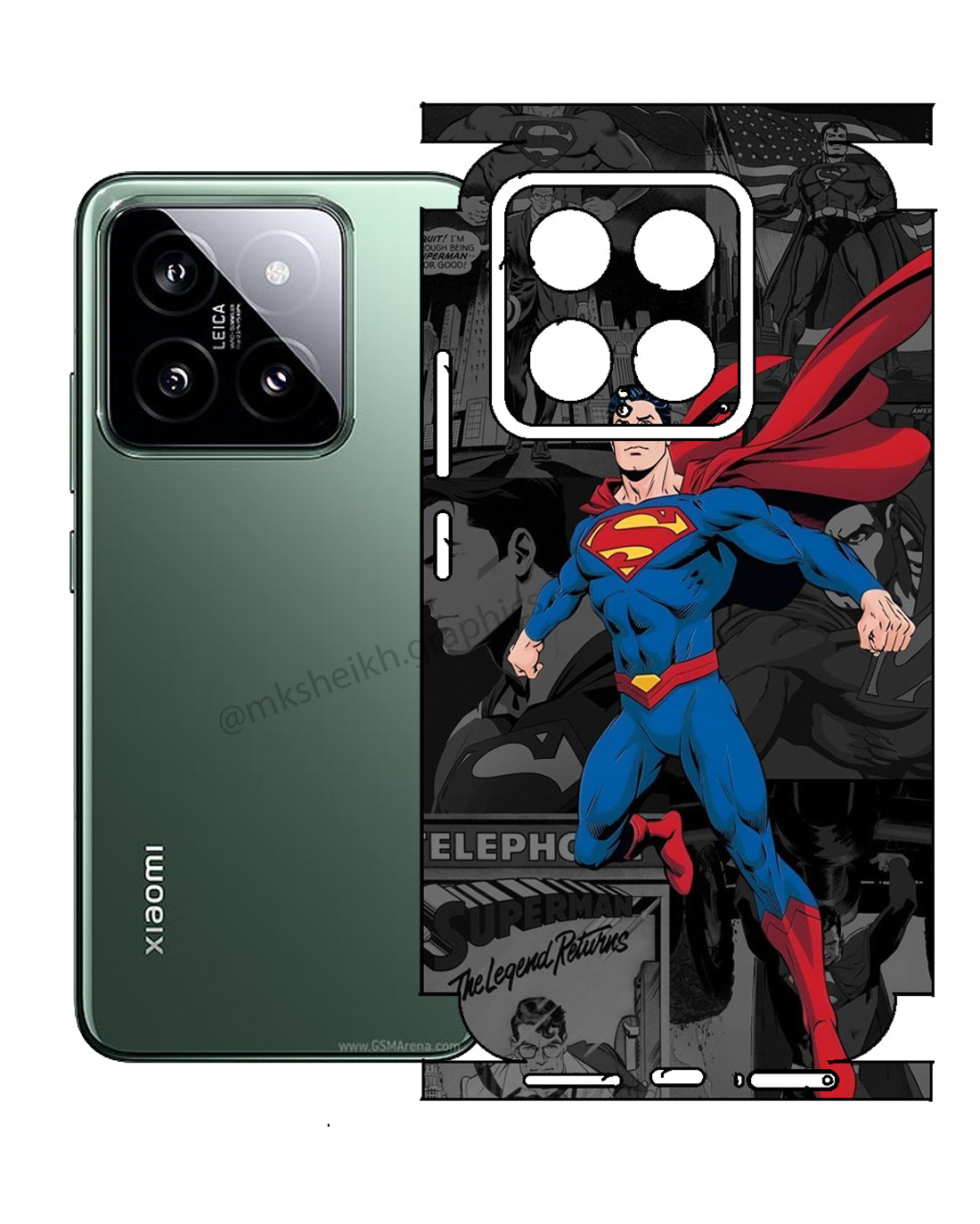 Xiaomi 14 Premium Quality Superman Full Body Skin Wrap