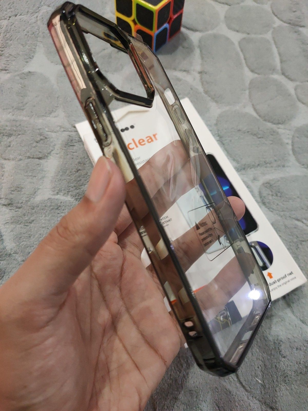 iPhone 14 Pro Max Tech21 Evo Clear Dust Proof Net Shockproof Bumper Back Cover