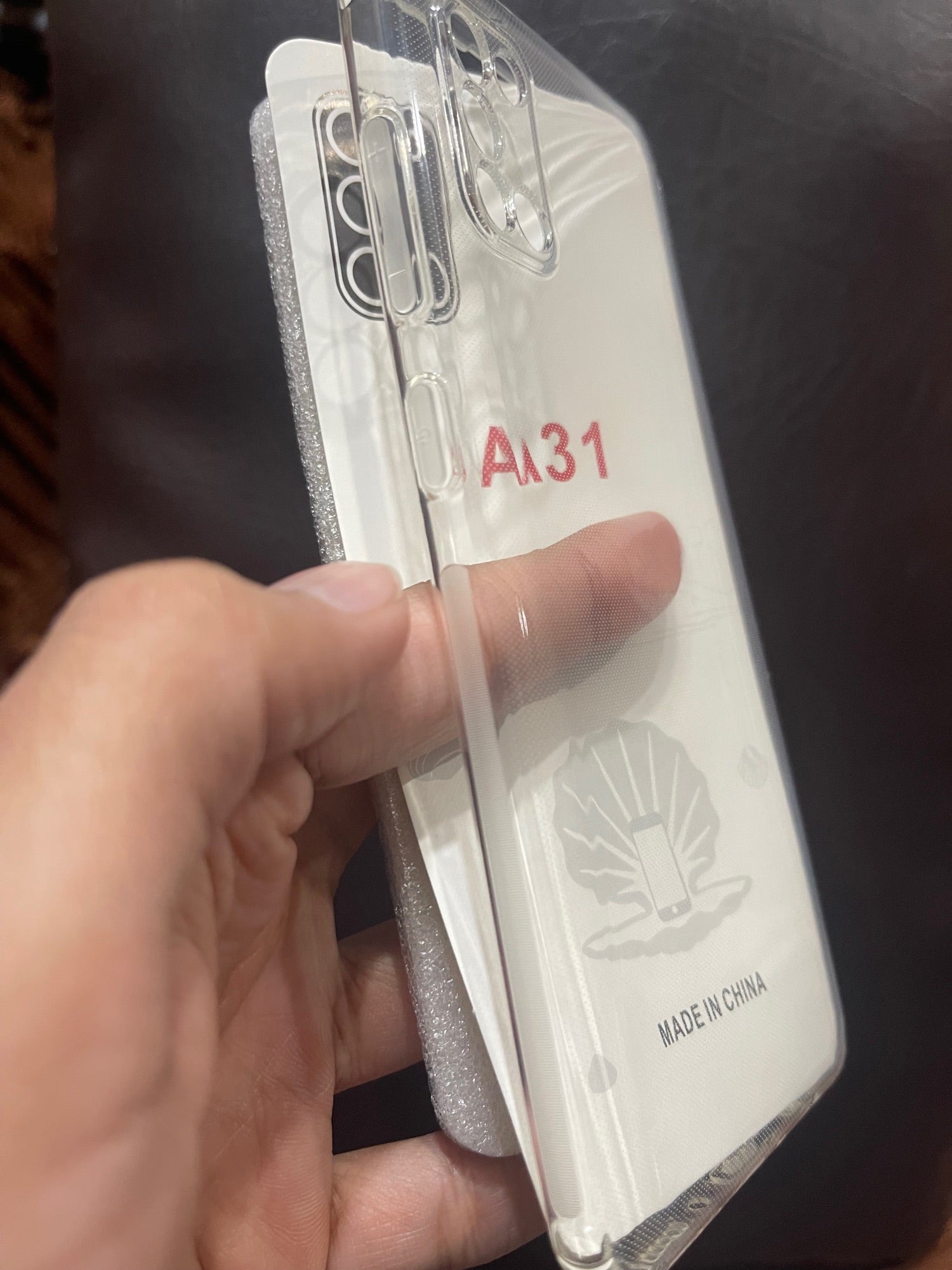 Samsung A31 Cover HD Clear Dust Plug Back Case