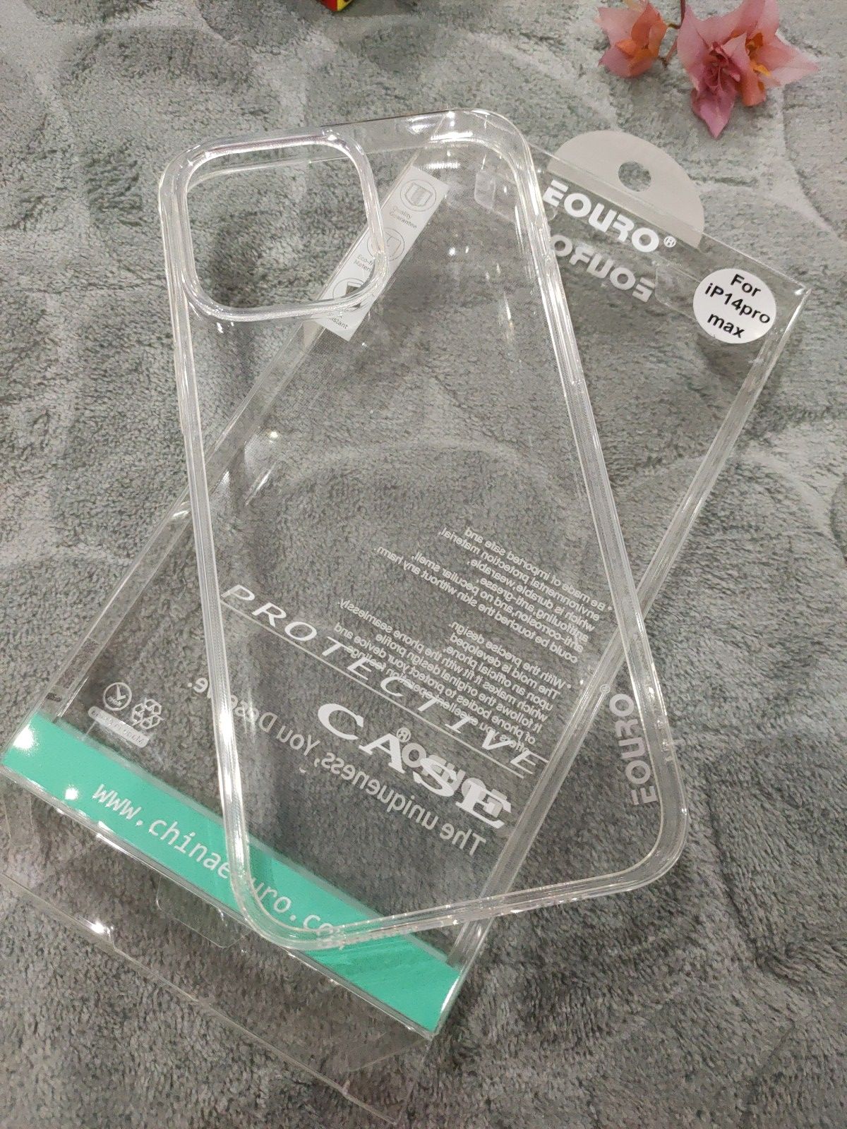 EOURO iPhone 14 Pro Max Clear Camera Protection Silicone Case