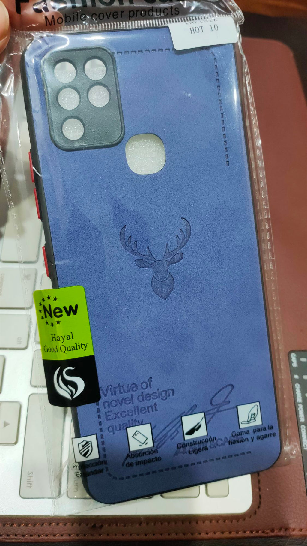 Infinix Hot 10 Premium Quality Camera Protection PU Leather Back Cover