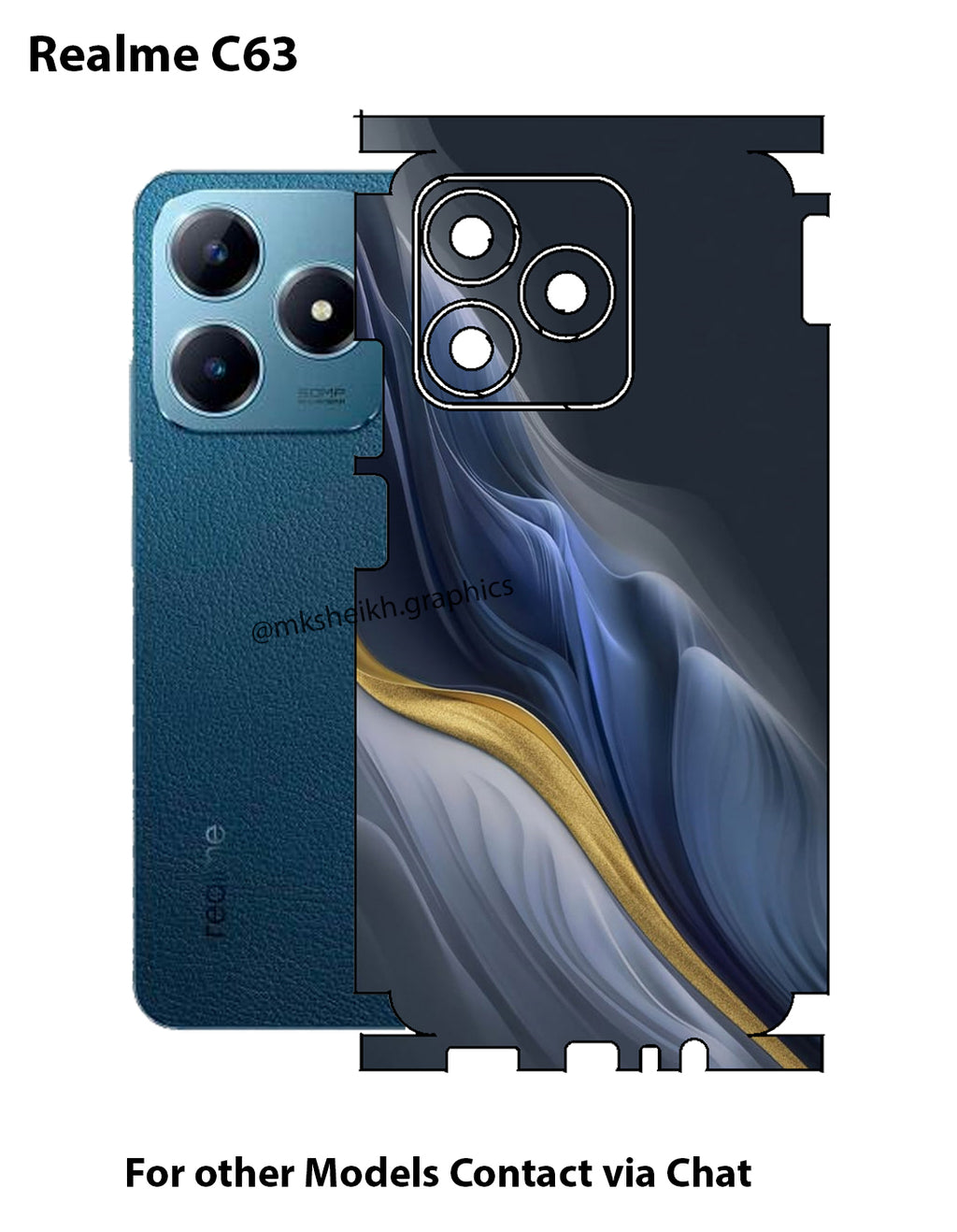 Realme C63 Print Back Full Body Skin Wrap