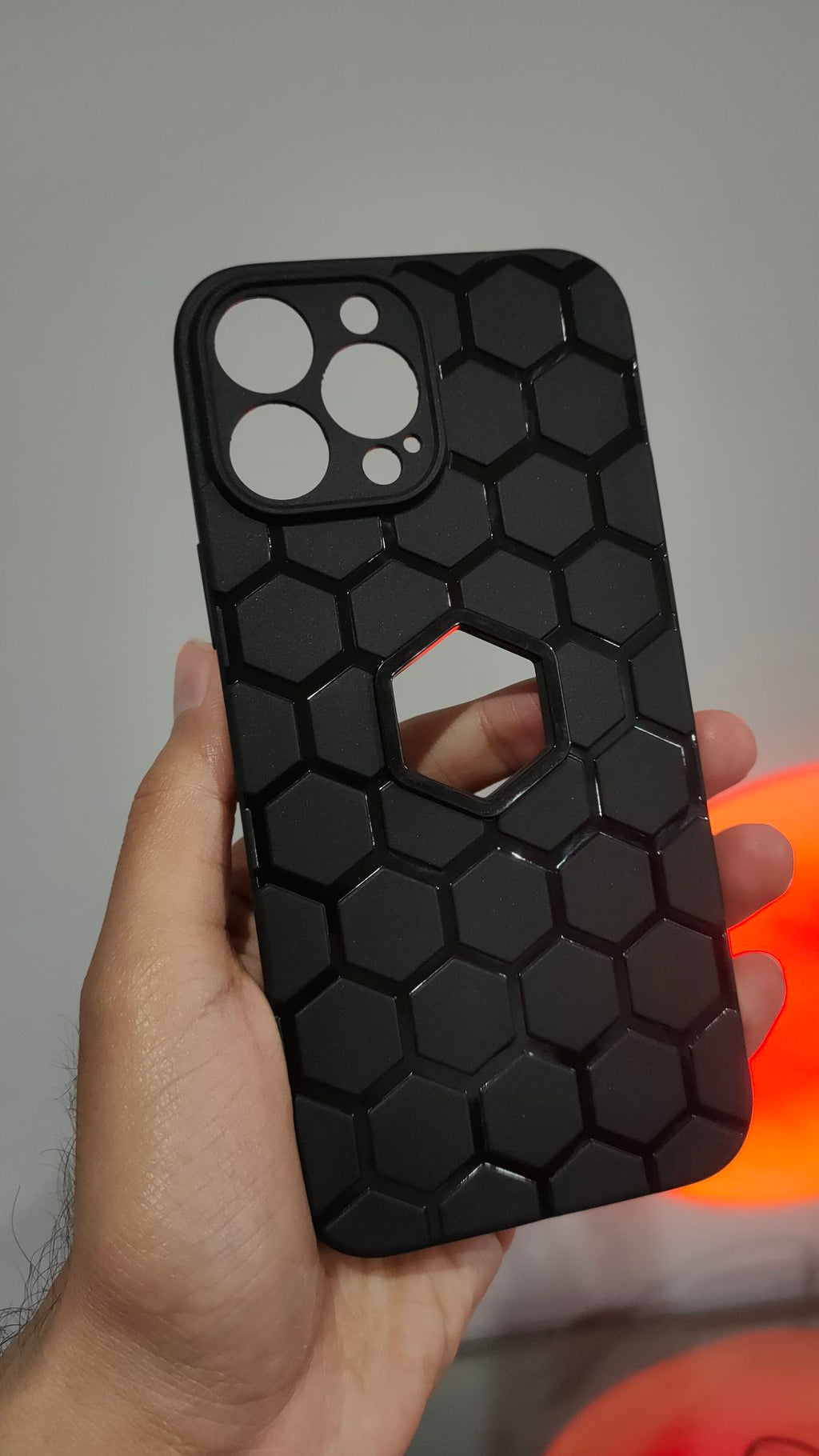 iPhone 13 Pro Max Diamond Design Camera Protection Logo Hole Silicone Case Cover
