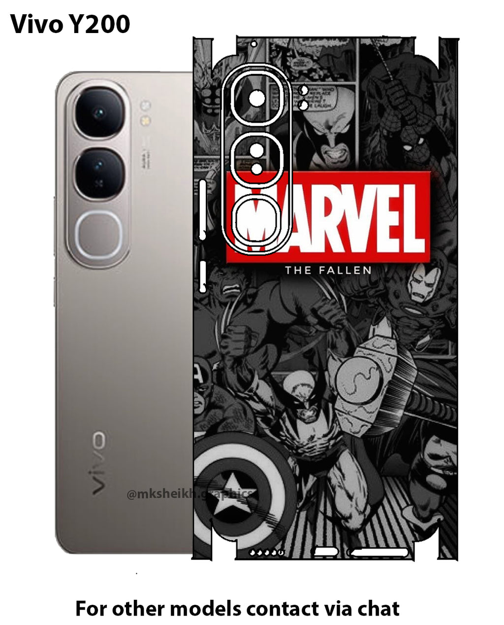 Vivo Y200 Marvel Design Full Body Skin Wrap