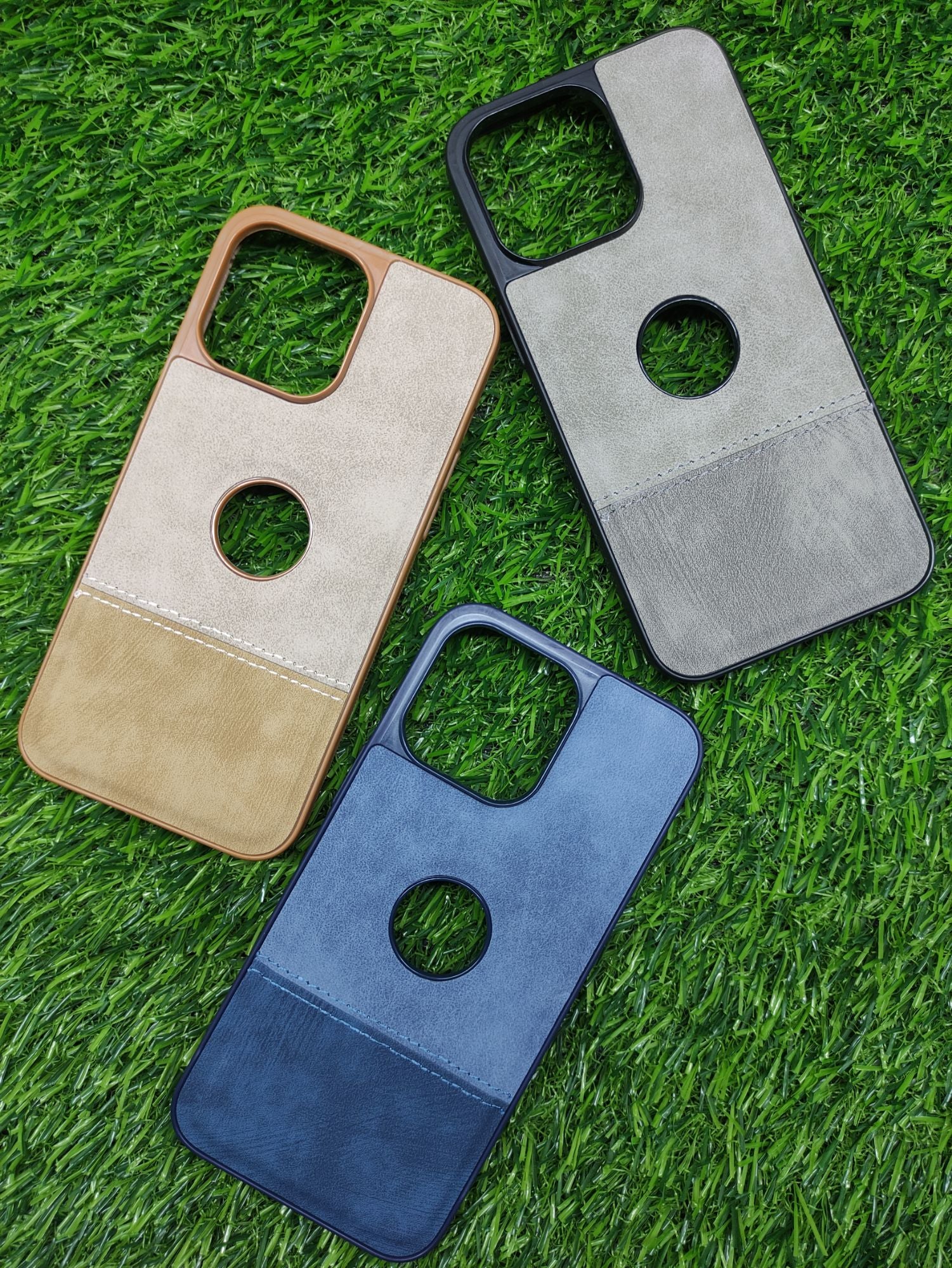 iPhone 15 Pro Max PC Camera Protection Leather Back Cover