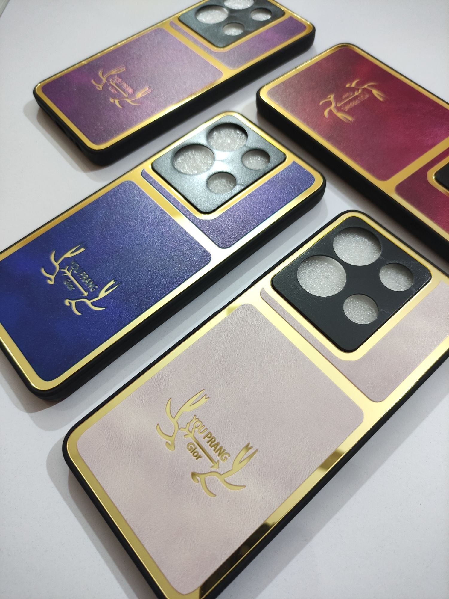 Infinix Note 30 4G PU Golden Stripe Design Back Cover