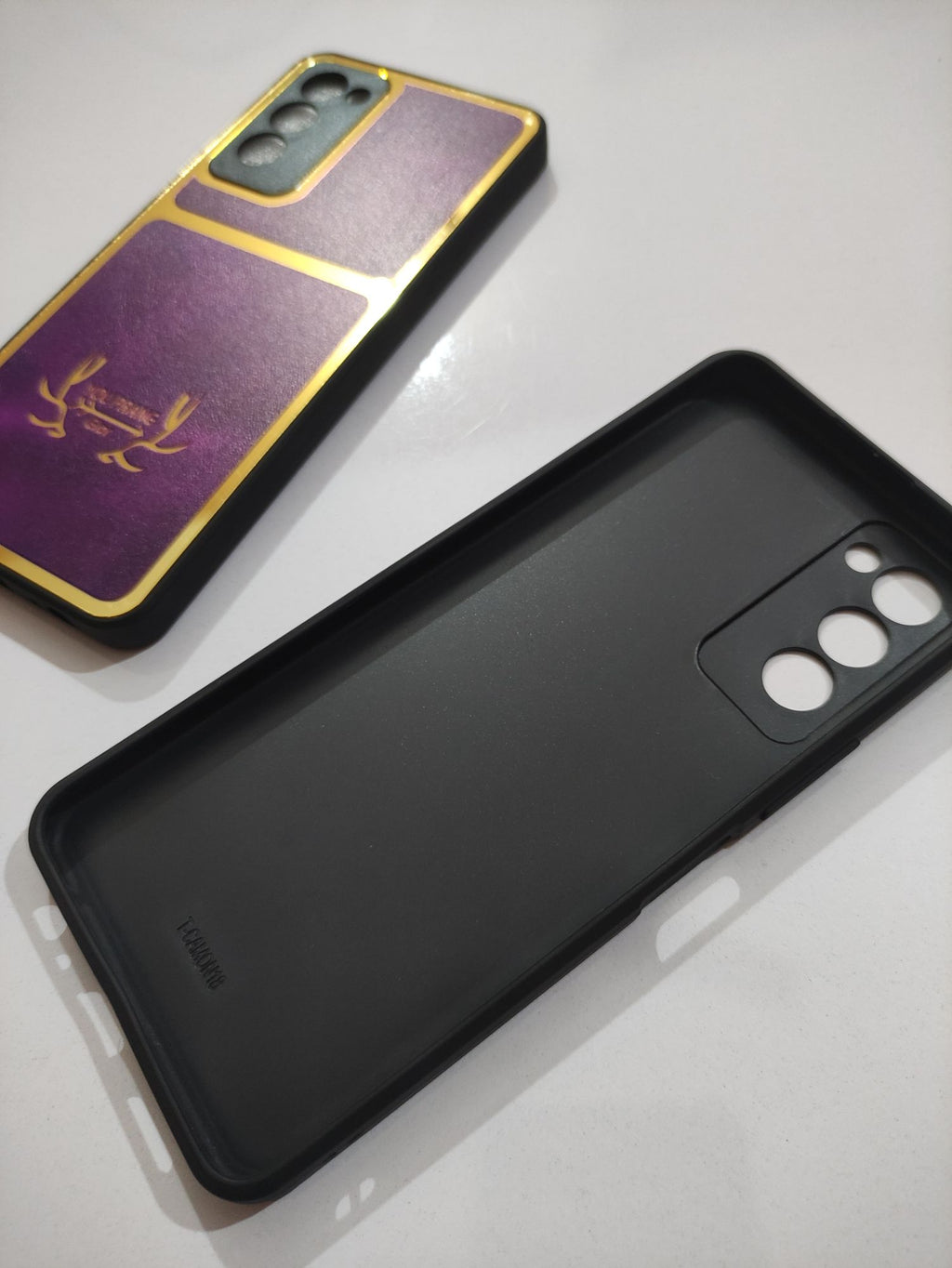 Tecno Camon 18 PU Golden Stripe Design Back Cover