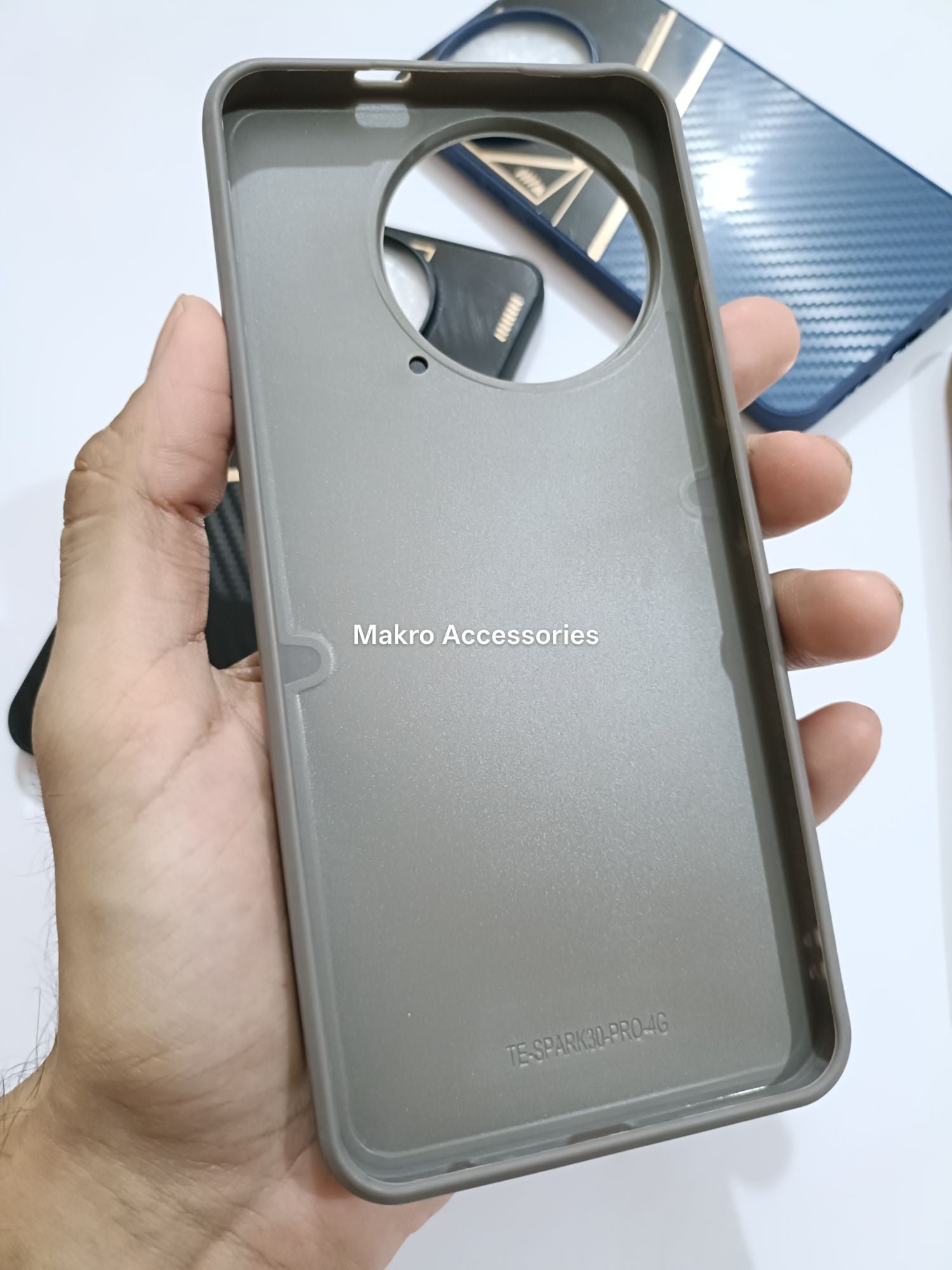 Tecno Spark 30 Pro 4G Premium Quality Carbon Fiber Prism Pulse back cover