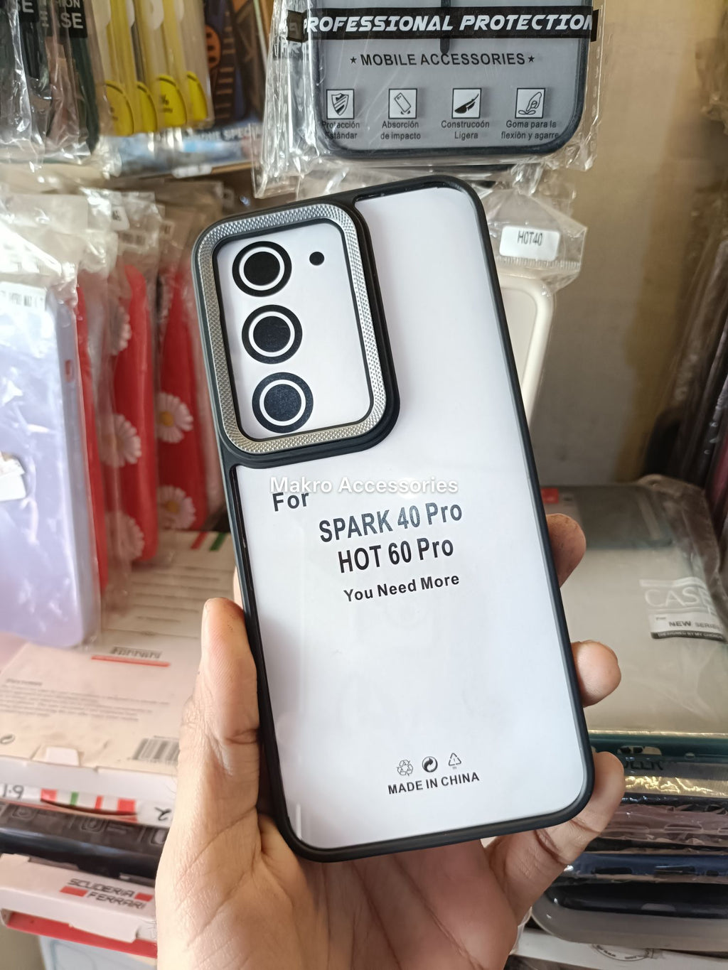 Tecno Spark 40 Pro/Infinix Hot 60 Pro Clear HD Anti-yellow Soft Silicone Edges Camera Protection Back Cover