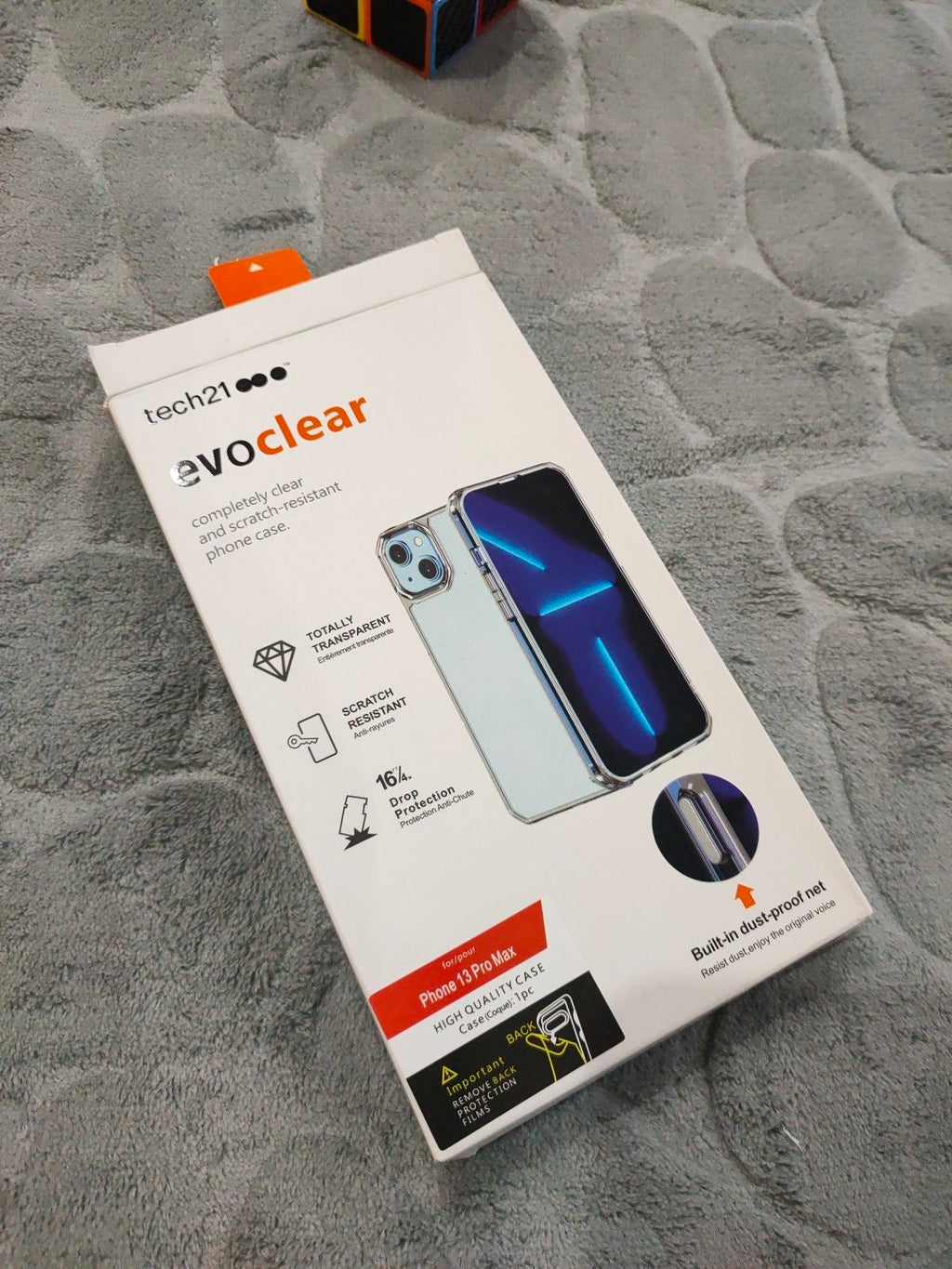 iPhone 13 Pro Max Tech21 Evo Clear Dust Proof Net Shockproof Bumper Back Cover