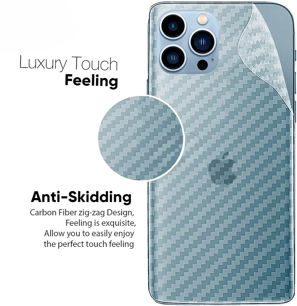 iPhone 15/15 Pro/15 Plus /15 Pro Max Premium Quality Clear Carbon Fiber Back Sheet