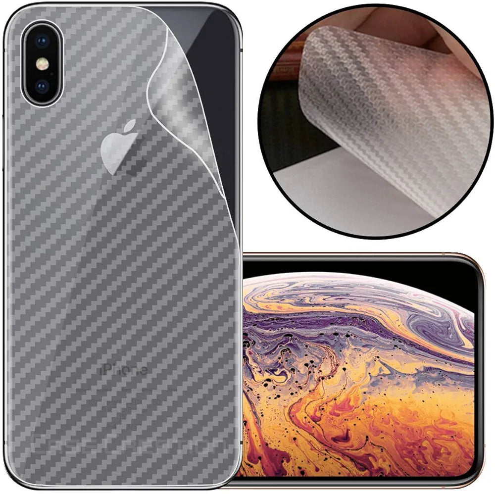 iPhone X/XS/XR/XS Max Premium Quality Clear Carbon Fiber Back Sheet