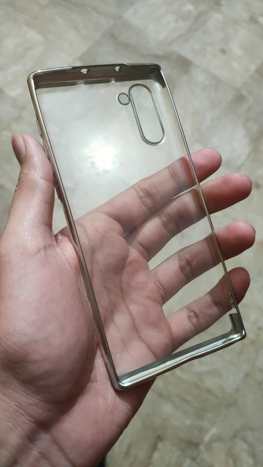 Samsung Galaxy Note 10 Clear Chrome Back Case Cover