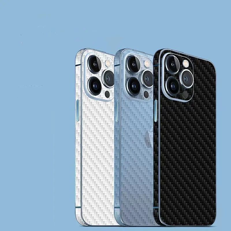 iPhone 13 Pro Max Carbon Fiber Pattern Transparent Protective Back Sheet