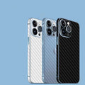 iPhone 13 Pro Max Carbon Fiber Pattern Transparent Protective Back Sheet