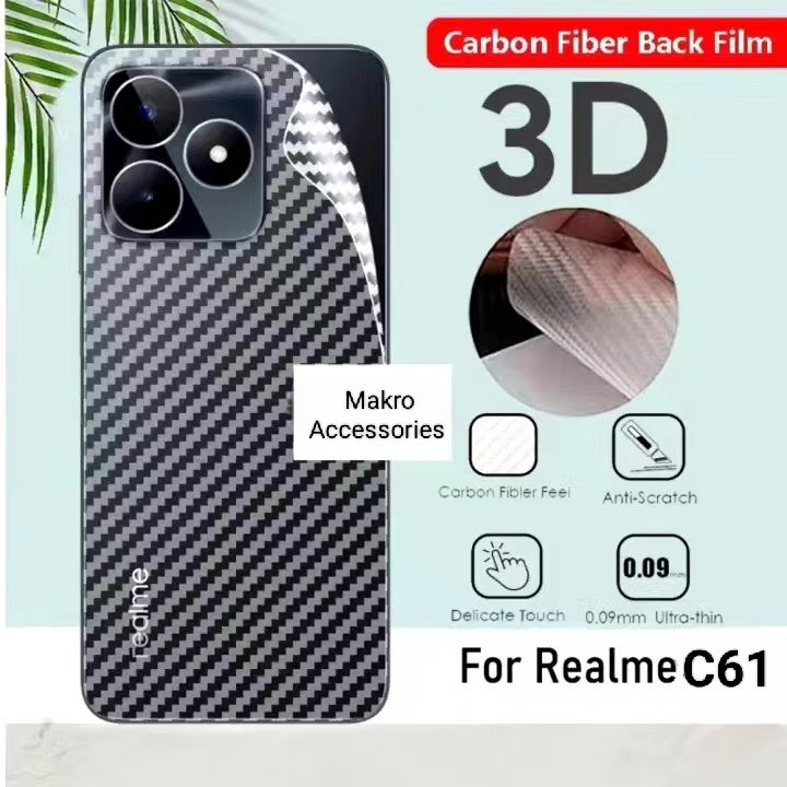 Realme C61 Premium Quality Clear Carbon Fiber Back Sheet