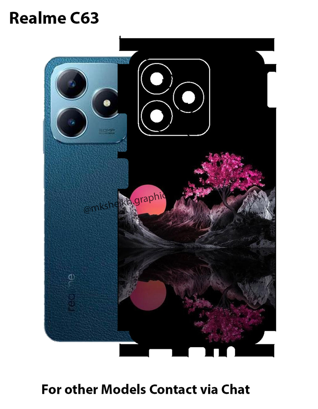Realme C63 Print Back Full Body Skin Wrap