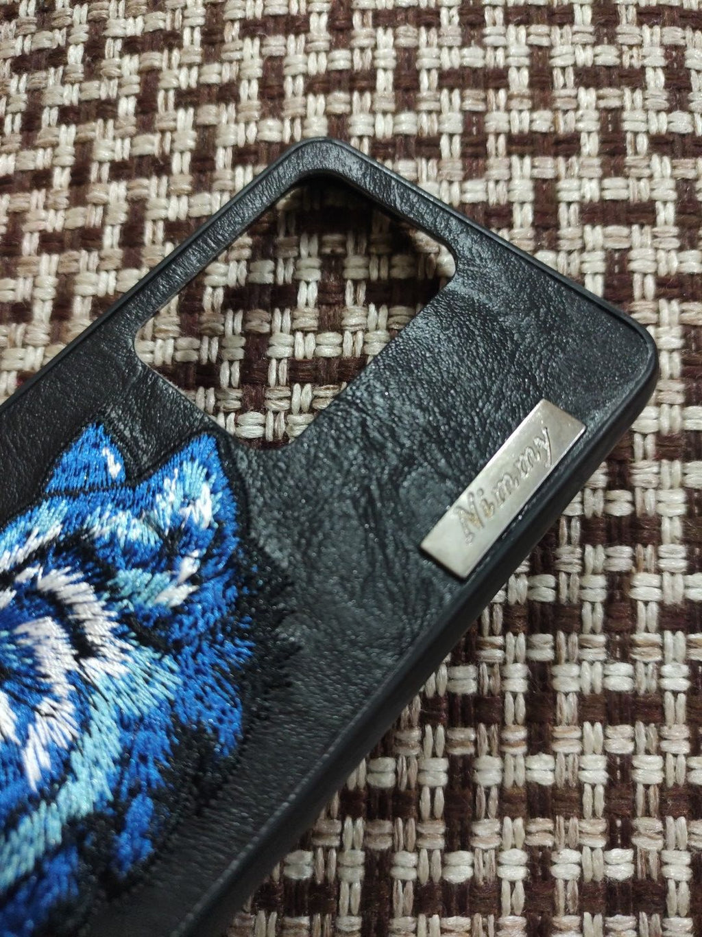 Samsung Galaxy S20 Ultra Nimmy Embroidery Wolf Leather back Cover