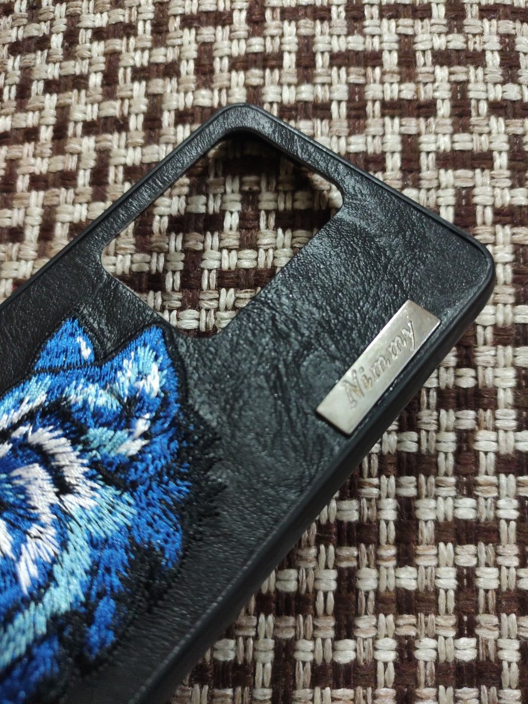 Samsung Galaxy S20 Ultra Nimmy Embroidery Wolf Leather back Cover
