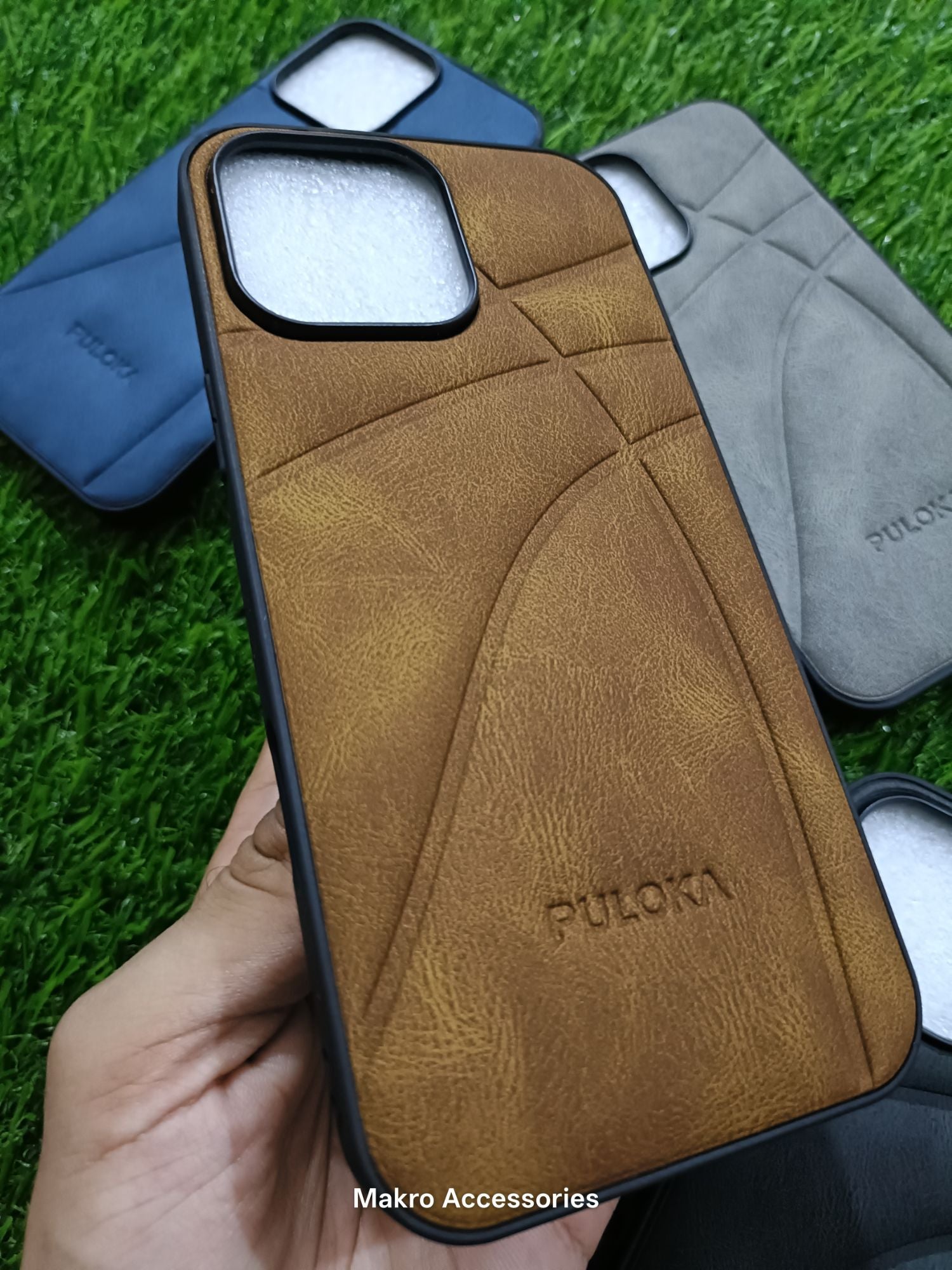 iPhone 16 Pro Max Soft Silicone Leather Puloka Design Back Cover