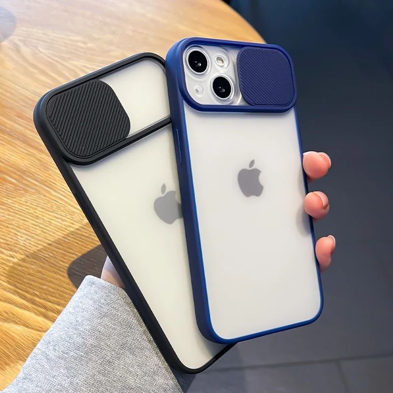 iPhone 12 Pro Max Camera Protection Shockproof Camera Slide Matte Bumper Transparent Back Case