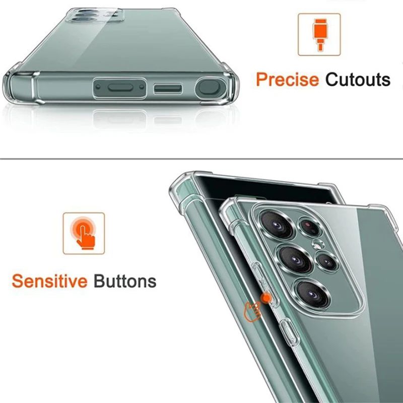 Samsung Galaxy S23 Ultra Soft TPU Clear Corner Protection Back Cover