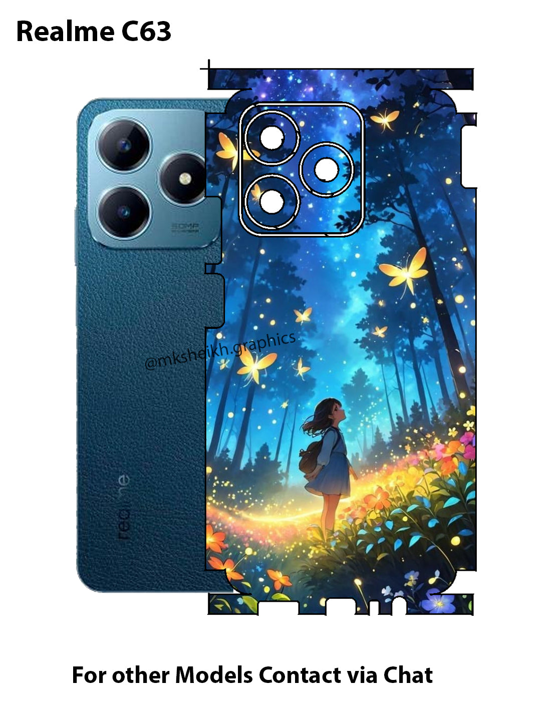 Realme C63 Print Back Full Body Skin Wrap