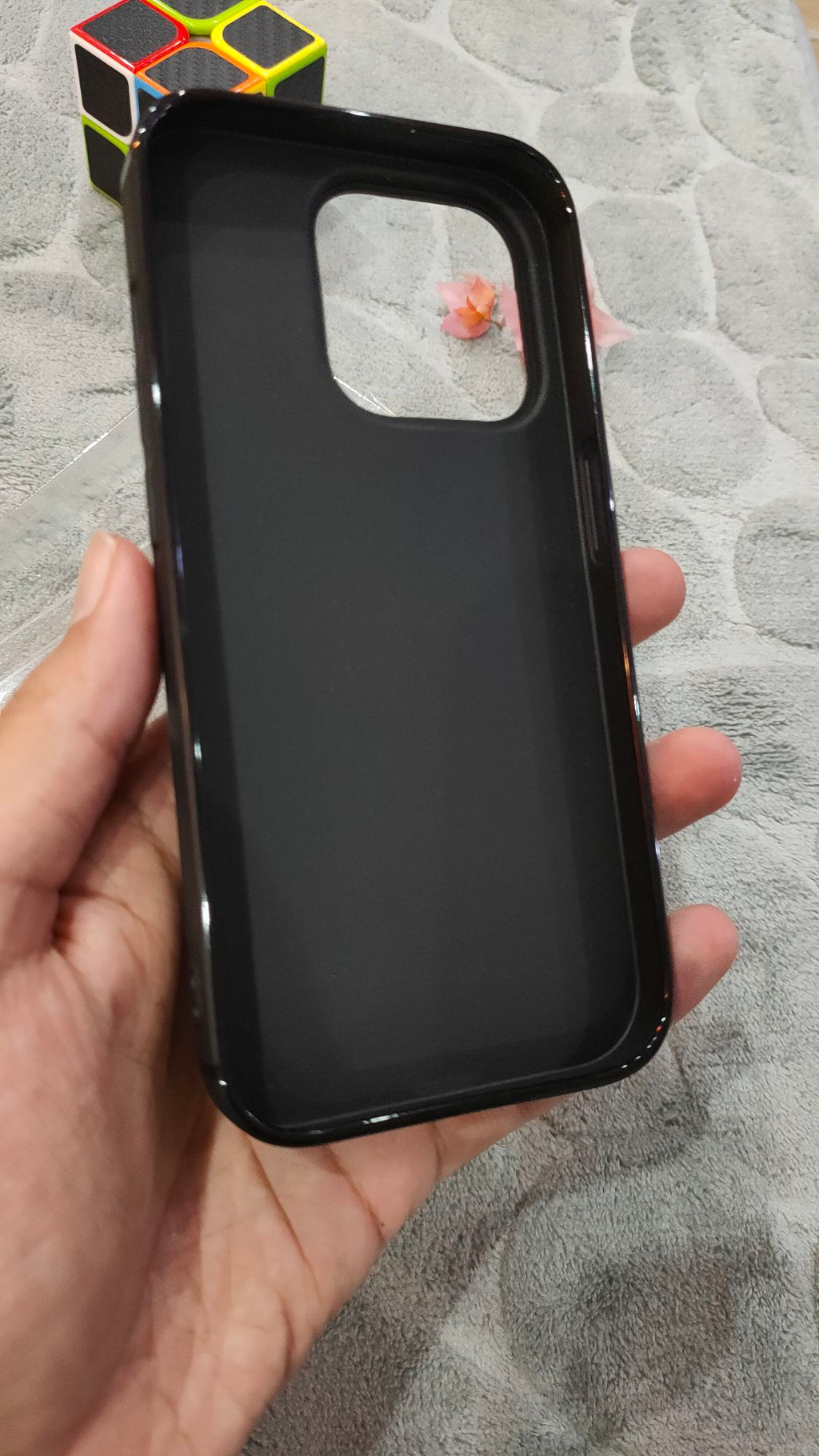 EOURO iPhone 15 Pro Matte Black Camera Protection Silicone Case