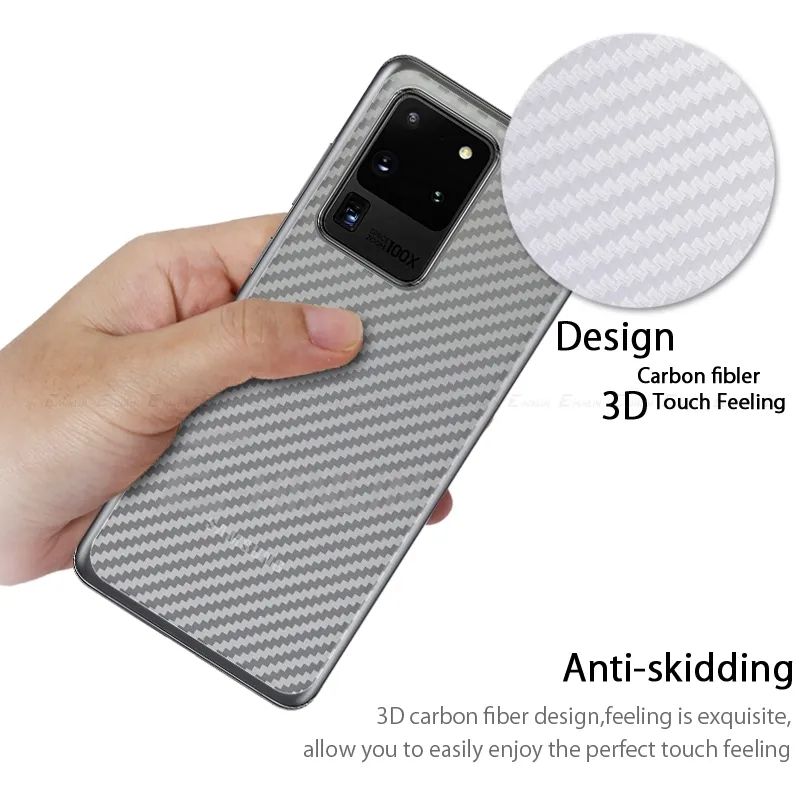 Samsung S20 Ultra Carbon Fiber Pattern 3D Transparent Back Sheet