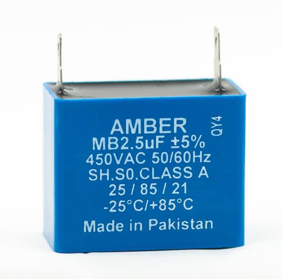 Fan Capacitors 2.5 uf Capacity Original Amber
