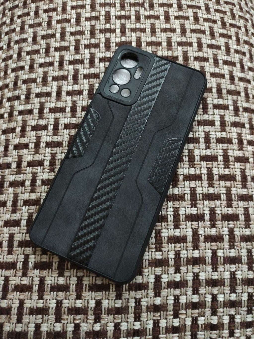 Infinix Hot 12 Soft Silicone Fabrics Stripe Design Back Cover