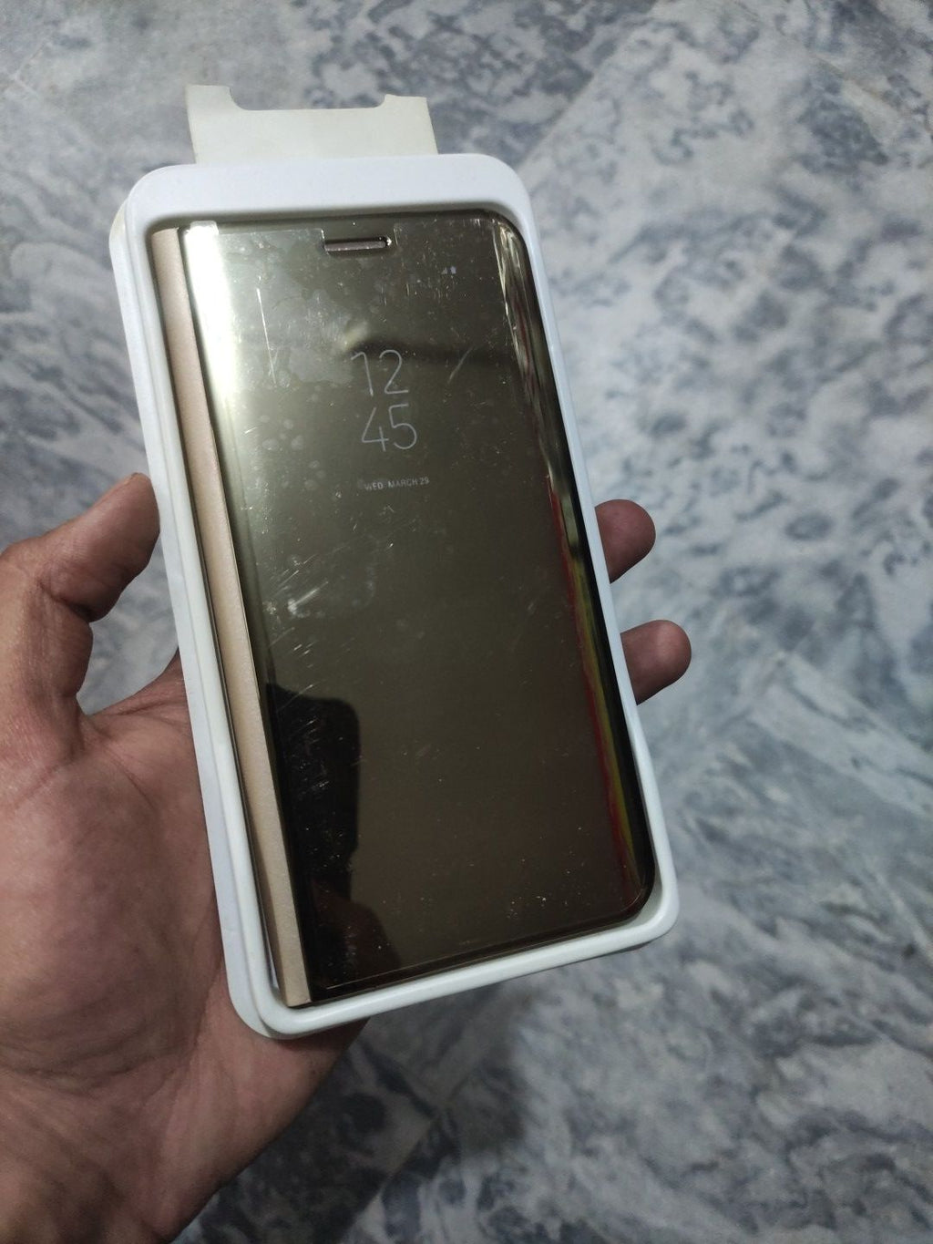 Samsung Galaxy C8 Clear View Standing Flip cover