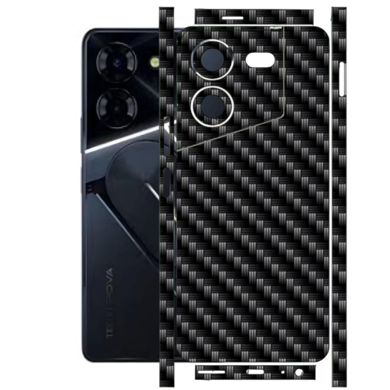 Tecno Pova 5 Pro Carbon Fiber Texture Full Body Skin Wrap