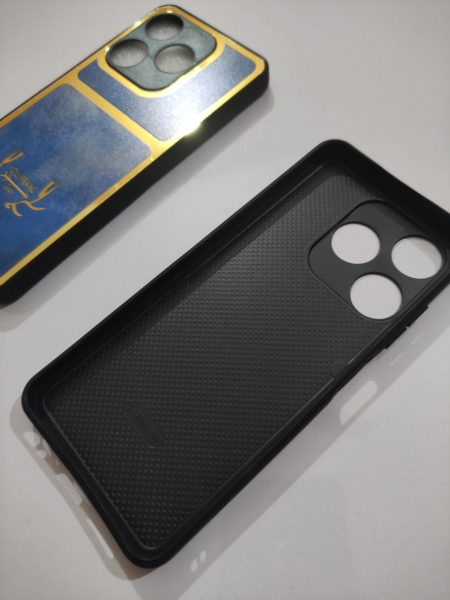 Tecno Spark 10C PU Golden Stripe Design Back Cover