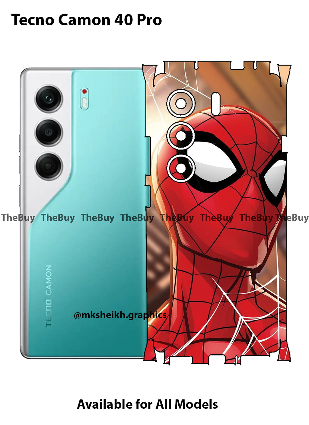Tecno Camon 40 Pro Spiderman Full Body Skin Wrap