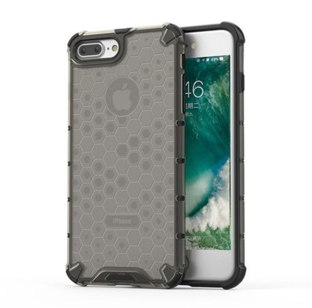 iPhone 7 Plus Cover Shockproof Armor Corner Protection Honeycomb Pattern Transparent Back Case
