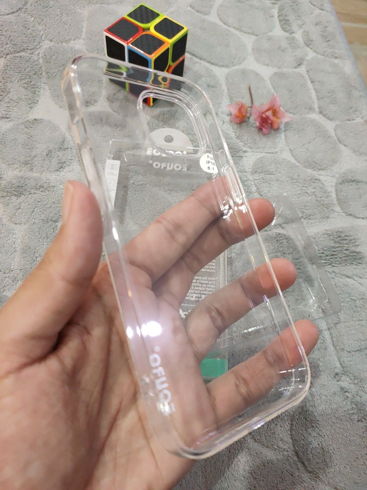 EOURO iPhone 15 6.1 Max Clear Camera Protection Silicone Case