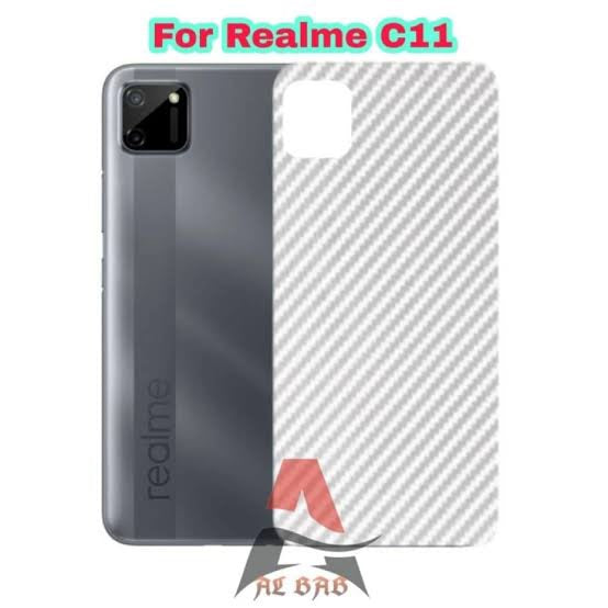Realme_C11 Carbon Fiber Pattern 3D Transparent Back Sheet
