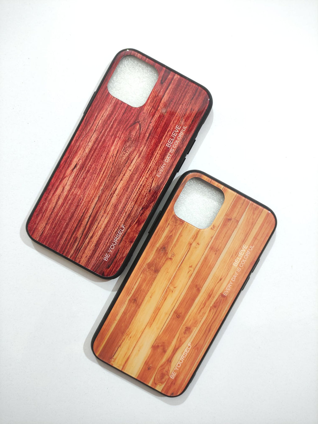 iPhone 11 Pro Real Tempered Glass Wood Design Back Cover