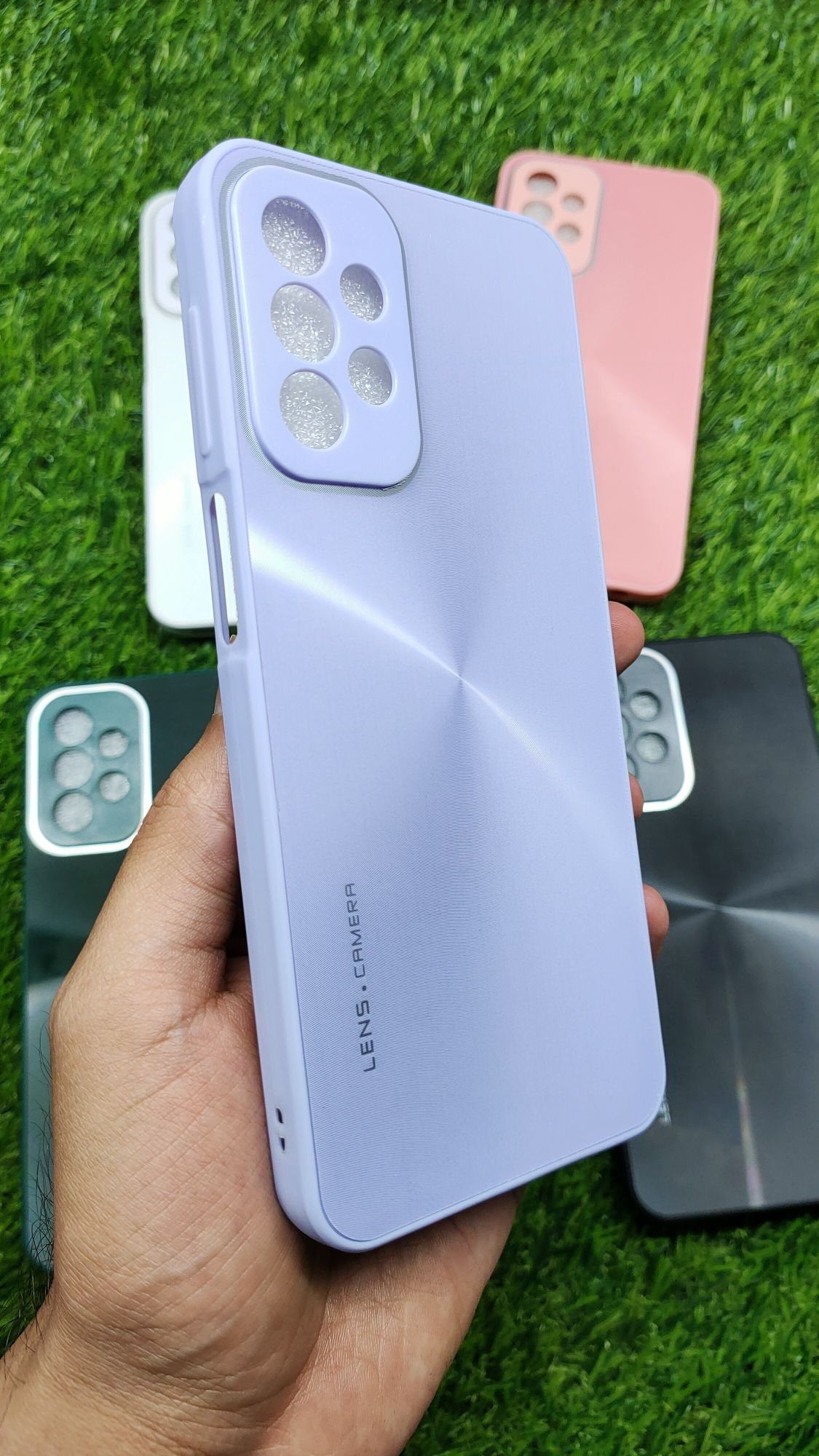 Samsung A23 CD Pattern Reflective Soft Edges Acrylic Back Case Cover