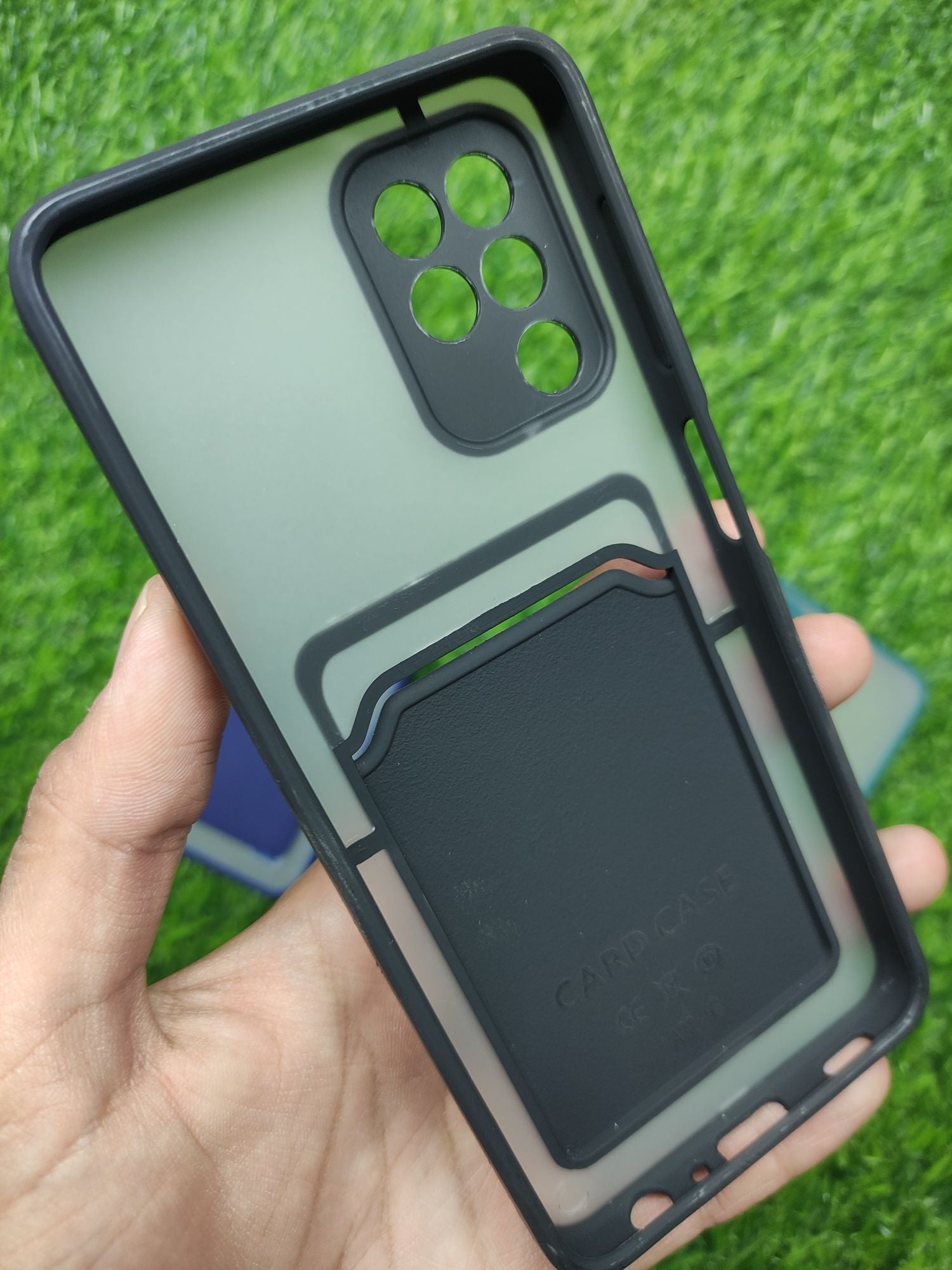 Samsung Galaxy A22 4G Matt Camera Protection Card Holder back cover