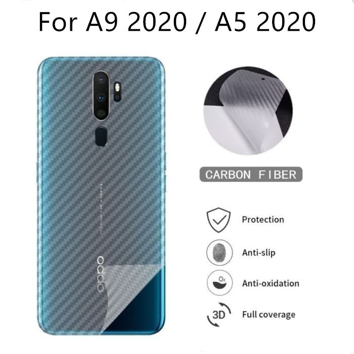 Oppo A9 2020/A5 2020 Carbon Fiber Transparent 3D Pattern Back Sheet