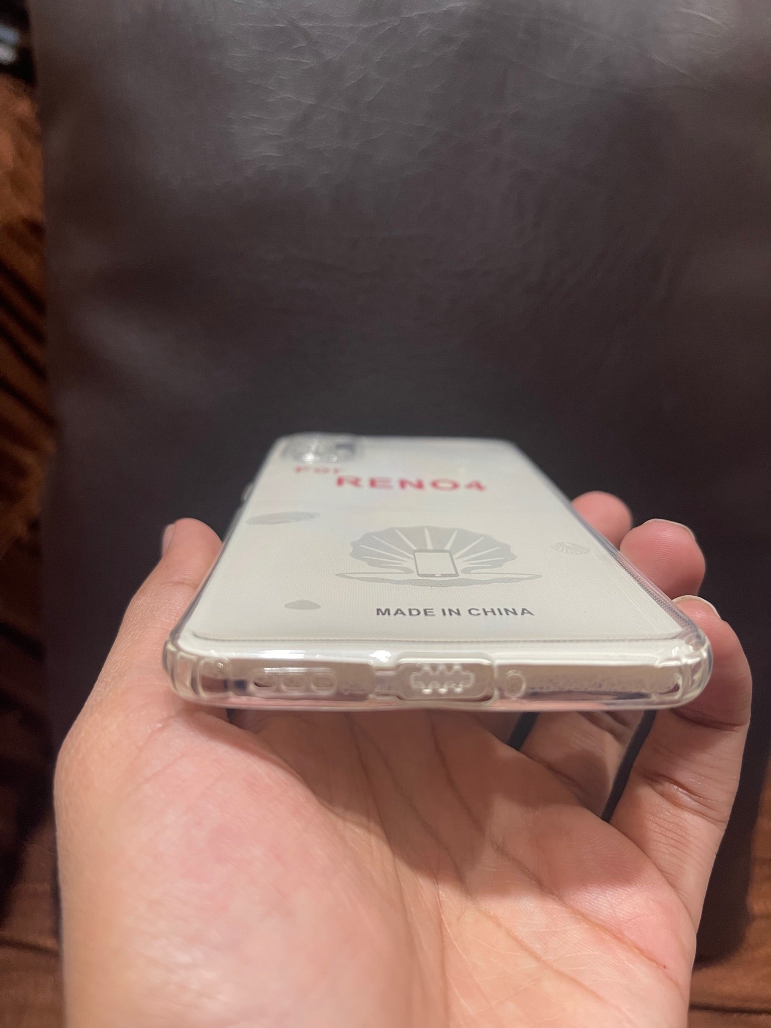 Oppo Reno 4 cover hd transparent dust plug back case