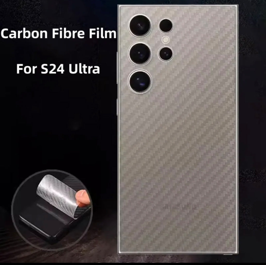 Samsung Galaxy S24 Ultra Carbon Fiber Transparent Back Sheet with Edges