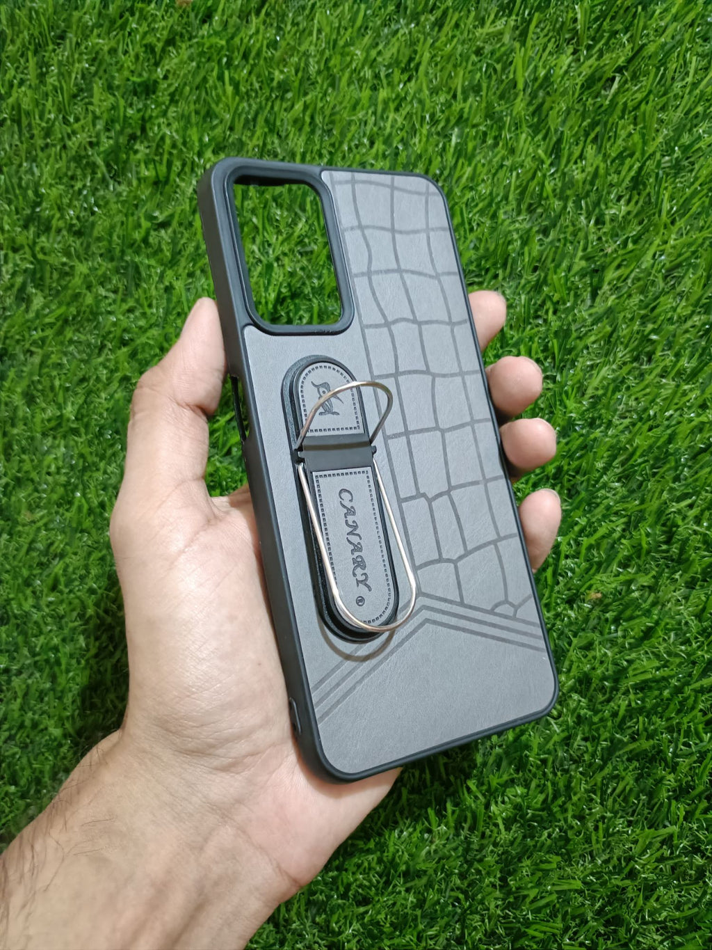 Oppo A76 /Realme 9i Soft Silicone Leather Design Dual Kickstand Back Cover