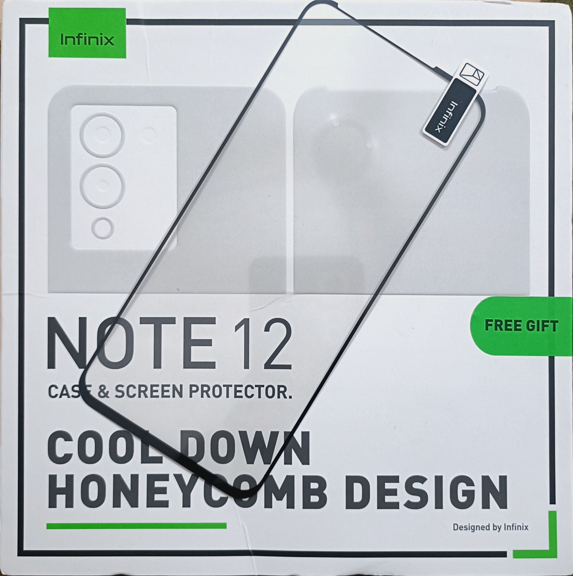 Infinix Note 12 Pack of 2 Glass Protector 9D and Soft Back Cover