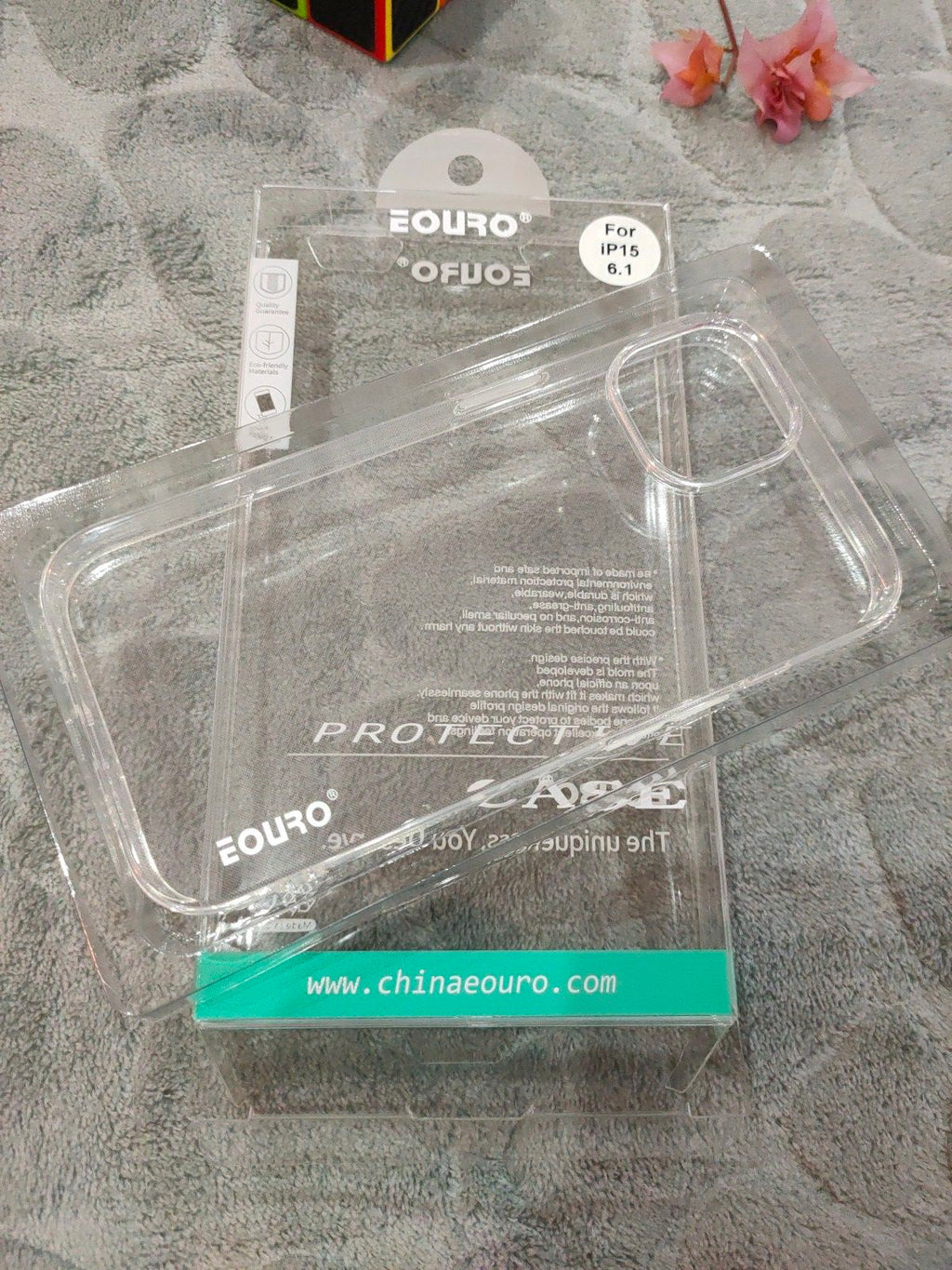EOURO iPhone 15 6.1 Max Clear Camera Protection Silicone Case